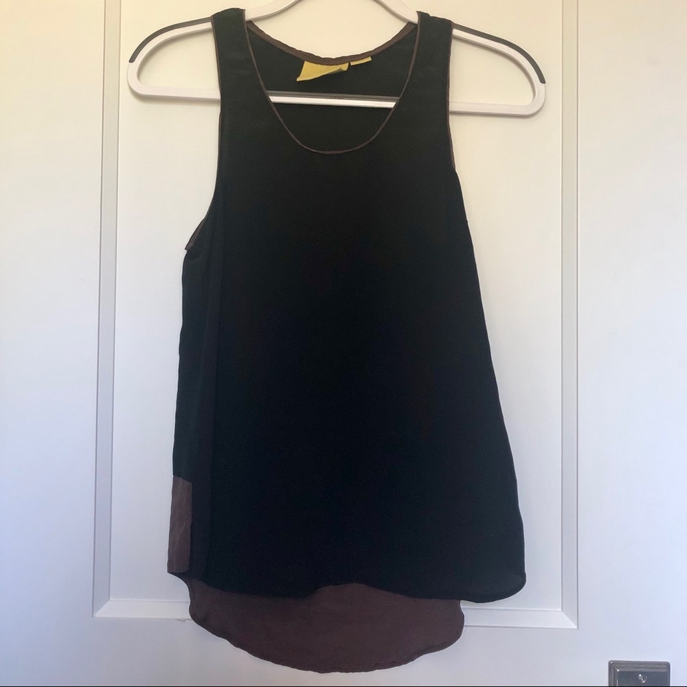 Silk Tank Top | Black and Mauve | Maeve